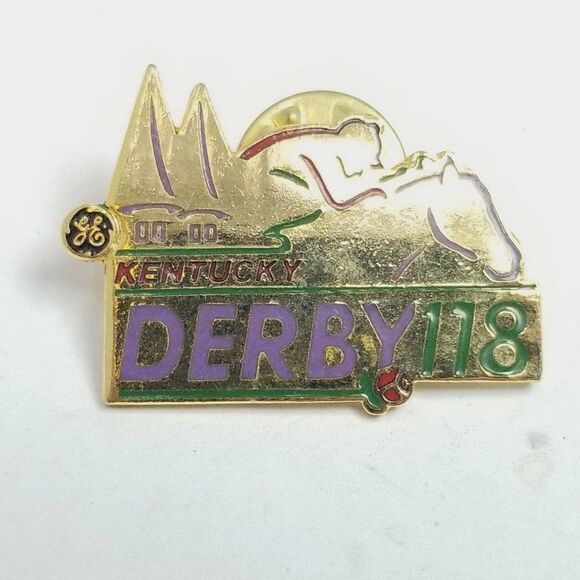 Vintage 1992 Kentucky Derby Enamel Pin, Lil E Tee Winner, 90s Brooch, Estate - Picture 5 of 5